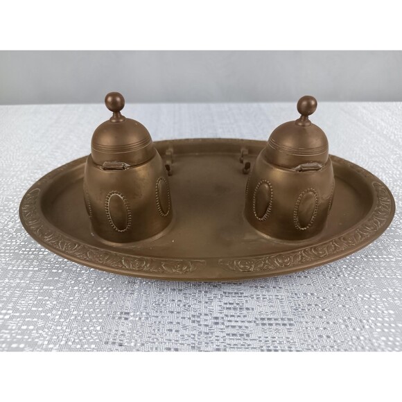 Antique Copper Inkwell Early 20th Century Made In Germany - Picture 5 of 8